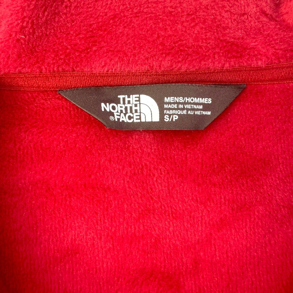 The North Face Mens Red Heather Full Zip Fleece Jacket Size S Small Mock Neck - Picture 5 of 8
